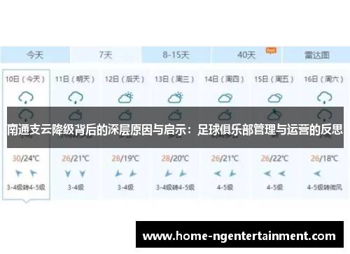 南通支云降级背后的深层原因与启示：足球俱乐部管理与运营的反思